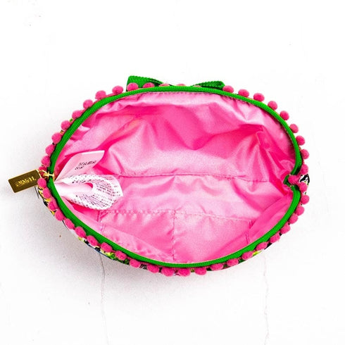 ポーチ TUNIC タフタインクジェットプリント ガーデンパーティーのポーチ クロ 17436-A