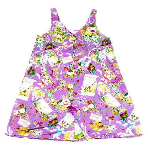 スリップ TUNIC ビスコラピア・オールハピネス Aラインスリップ パープル 1563-C