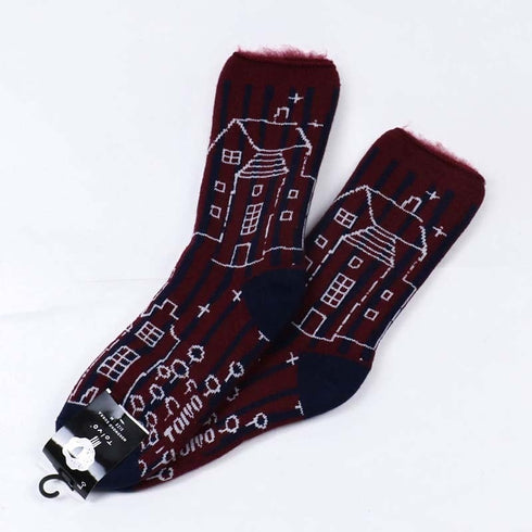 ソックス TOIVO モコモコソックス おうち ボルドー サイズM 36-38 (22.5ー25cm)