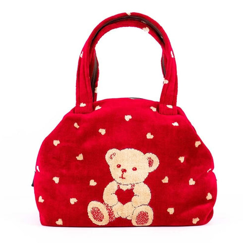 バッグ 横浜ナナ NANA ボストンバッグ中 ハートベア柄 アカベージュ nn-btm56-A