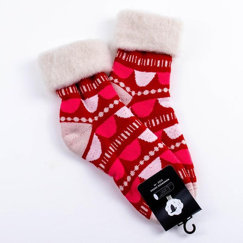 ソックス fromF モコモコソックス カラスタ/フィッシュ レッド サイズM 36-38 (22.5ー25cm)TV101MRD