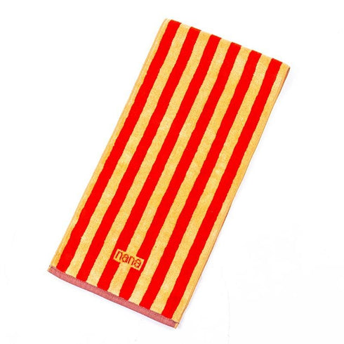 タオル 横浜ナナ 湘南ナナ NANA フェイスタオル ハーフ ストライプ柄 オレンジベージュ nn-fth34-E