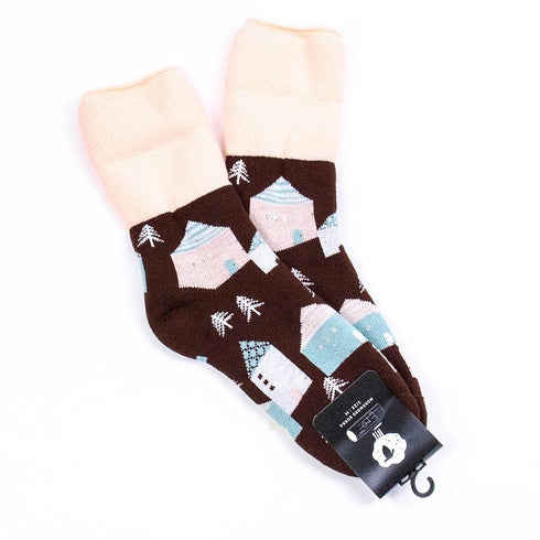 ソックス fromF モコモコソックス タロ/おうち ブラウン サイズM 36-38 (22.5ー25cm)TV065M-BR
