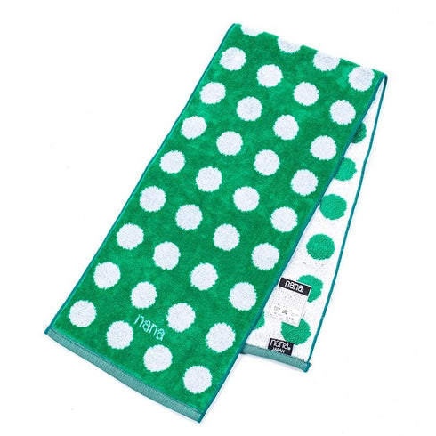 タオル 横浜ナナ 湘南ナナ NANA フェイスタオル ハーフ 水玉 ライトグリーンシロ nn-fth33-B
