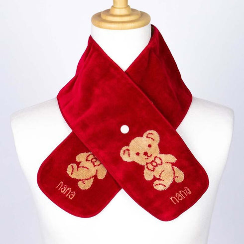 マフラー 横浜ナナ NANA ボタン付きナロータオルマフラー ベア アカベージュ nn-tmf1-A