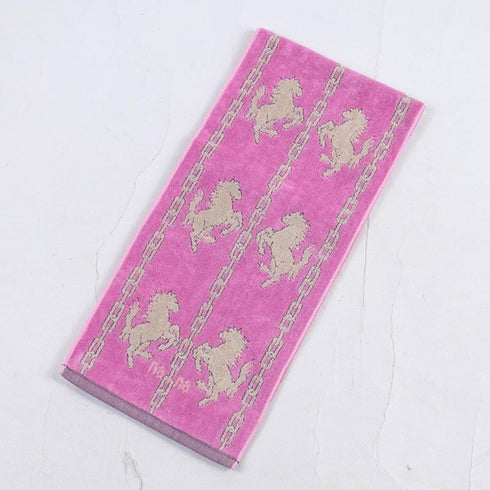 タオル 横浜ナナ 湘南ナナ NANA フェイスタオル ハーフ ホース柄 ピンクベージュ nn-fth32-N