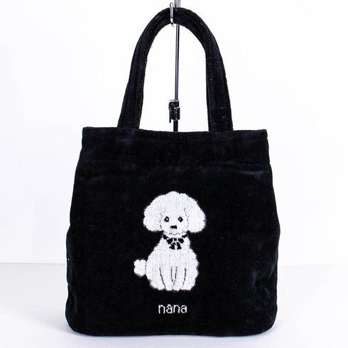 バッグ 横浜ナナ 湘南ナナ NANA タウンバッグ プードル柄 クロシロ nn-twn7-C