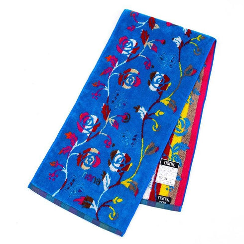 タオル 横浜ナナ 湘南ナナ NANA フェイスタオル ハーフ ローズパピヨン ブルー多色 nn-fth9-F