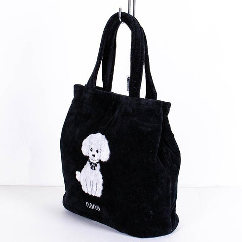 バッグ 横浜ナナ 湘南ナナ NANA タウンバッグ プードル柄 クロシロ nn-twn7-C