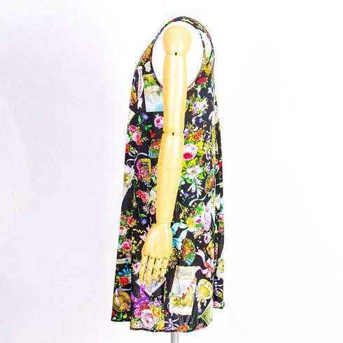 スリップ TUNIC ビスコラピア・オールハピネス Aラインスリップ クロ 1563-D