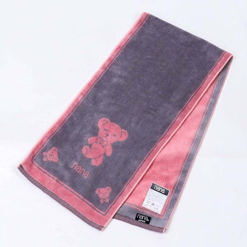 タオル 横浜ナナ 湘南ナナ NANA フェイスタオル ハーフ ベア グレーピンク nn-fth2-C