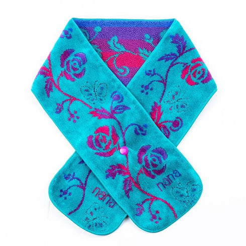 マフラー 横浜ナナ NANA ボタン付きナロータオルマフラー ローズパピヨン ターコイズブルー多色 nn-tmf8-D