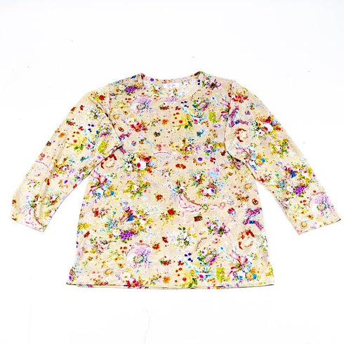 ウェア TUNIC ビスコラピア・アーサーフィオーレ 長袖ロングTシャツ ベージュ 8307-A