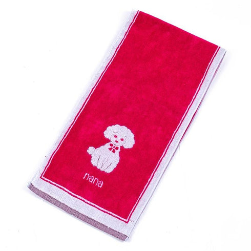 タオル 横浜ナナ 湘南ナナ NANA フェイスタオル ハーフ プードル アカシロ nn-fth4-E