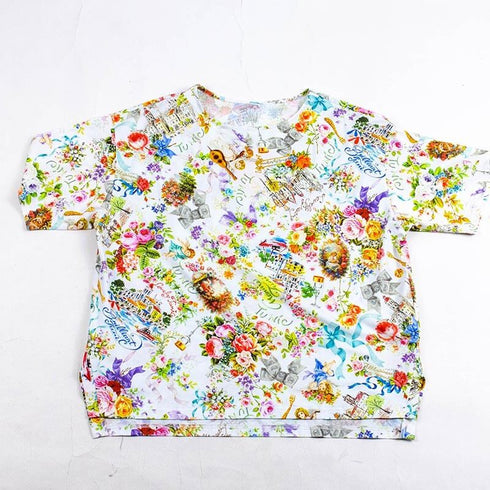 パジャマ TUNIC 80双天竺・マリンラブ 5分袖トレーナーパジャマ オフ フリーサイズ 53255-A