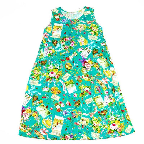 ノースリーブ TUNIC ビスコラピア・オールハピネス ノースリーブネグリジェ グリーン 13416-B