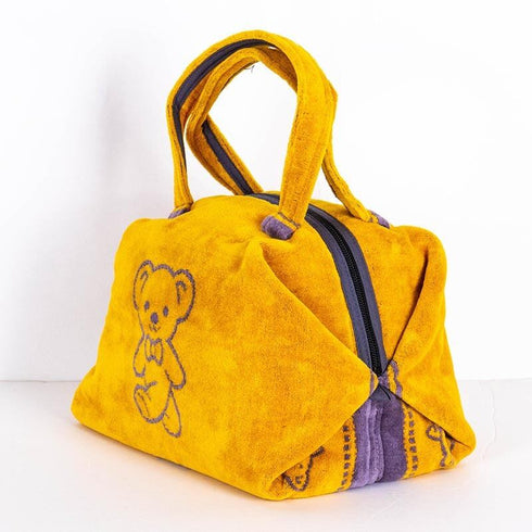 バッグ 横浜ナナ NANA ボストンバッグ ベア柄 イエローグレーライン nn-btm63-A