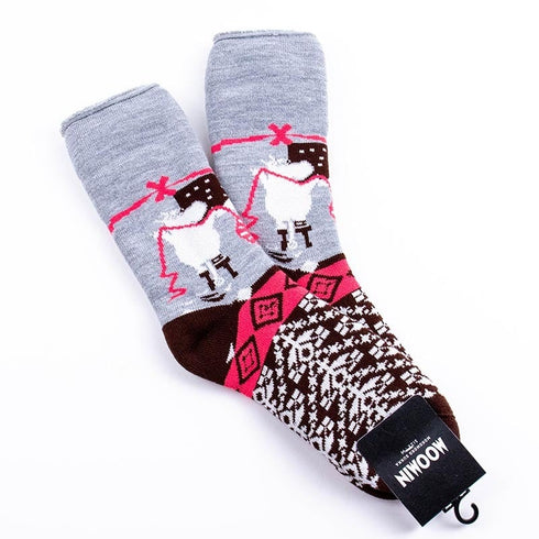 ソックス MOOMIN モコモコソックス ムーミン&フローレン ネウロス/編み物 ライトグレー  サイズM 36-38 (22.5ー25cm)MM042MLGY