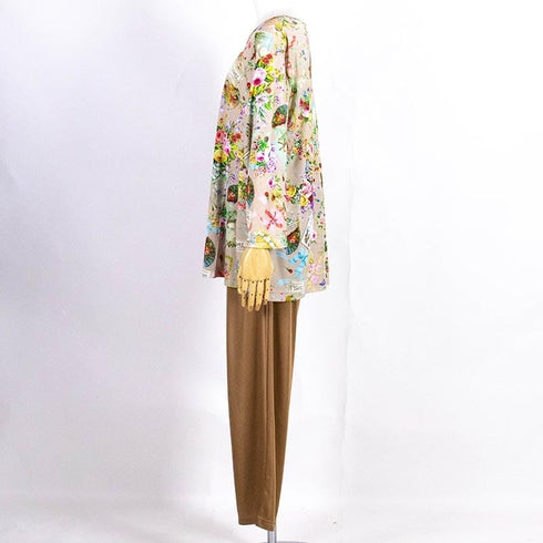 パジャマ TUNIC ビスコラピア・オールハピネス 長袖パジャマ モカ フリーサイズ 12779-A