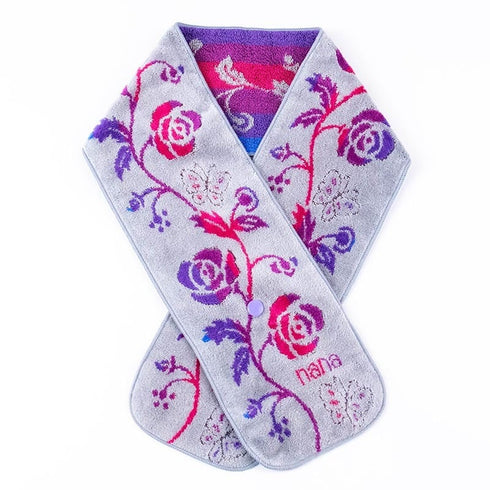マフラー 横浜ナナ NANA ボタン付きナロータオルマフラー ローズパピヨン グレー多色 nn-tmf8-B