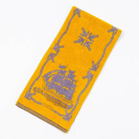 タオル 横浜ナナ 湘南ナナ NANA フェイスタオル ハーフ ヴァイキング柄 イエローグレー nn-fth29-G