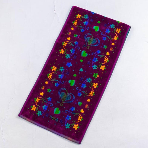 タオル 横浜ナナ 湘南ナナ NANA スポーツタオル ハートフラワー柄 パープル多色 nn-spt249