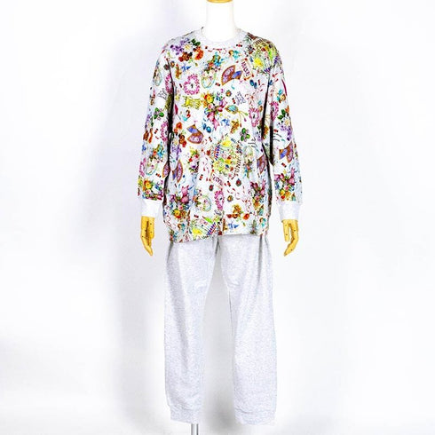 【セール】パジャマ TUNIC 40接結・リースエンジェル トレーナーパジャマ フリーサイズ グレー杢 AWS-23434-C