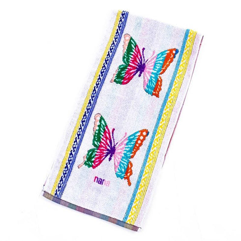 タオル 横浜ナナ 湘南ナナ NANA フェイスタオル ハーフ パピヨン2柄 シロ多色 nn-fth8-E2