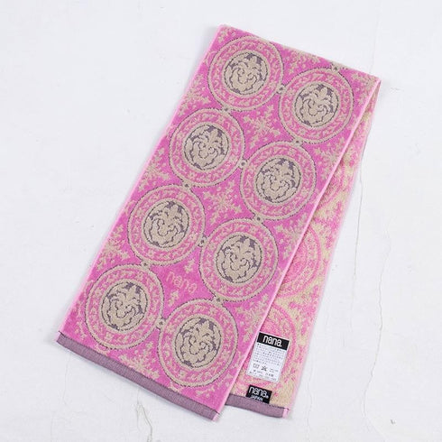 タオル 横浜ナナ 湘南ナナ NANA フェイスタオル ハーフ アクア柄 ピンクベージュ nn-fth38-B