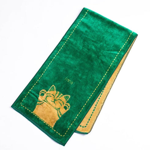 タオル 横浜ナナ 湘南ナナ NANA スポーツタオル バンザイネコ グリーンベージュ nn-spt139