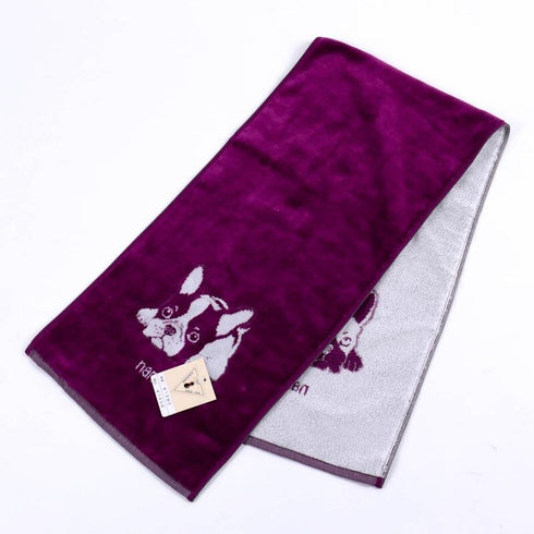 タオル 横浜ナナ NANA スポーツタオル フレンチブルドッグ座 パープルシロ