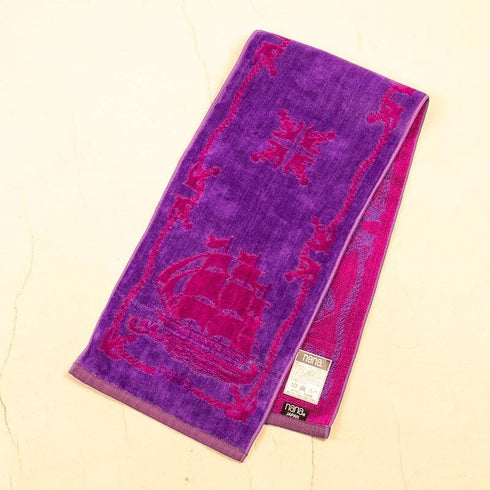 タオル 横浜ナナ 湘南ナナ NANA フェイスタオル ハーフ ヴァイキング柄 パープル濃パープル nn-fth29-I