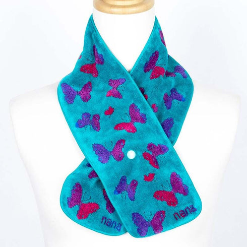 マフラー 横浜ナナ 湘南ナナ NANA ボタン付きナロータオルマフラー パピヨン ターコイズブルー多色 nn-tmf7-E