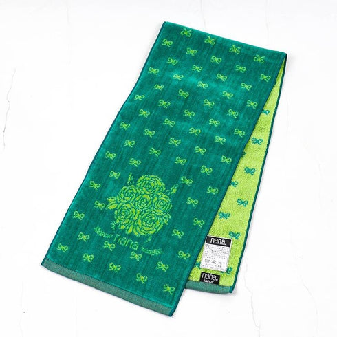 タオル 横浜ナナ 湘南ナナ NANA フェイスタオル ハーフ ブーケ柄 グリーンライトグリーン nn-fth31-P