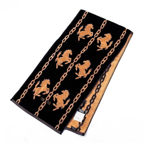 タオル 横浜ナナ NANA スポーツタオル ホース柄 クロベージュ nn-spt222