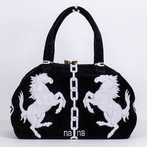 バッグ 横浜ナナ 湘南ナナ NANA ワンデーバッグ ホース柄 クロシロ nn-OD6-A