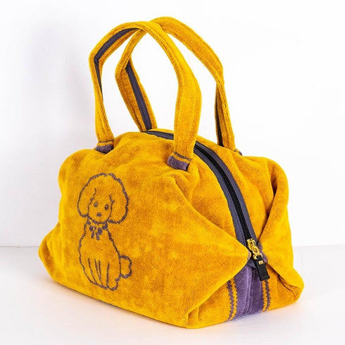 バッグ 横浜ナナ NANA ボストンバッグ プードル柄 イエローグレーライン nn-btm64-A