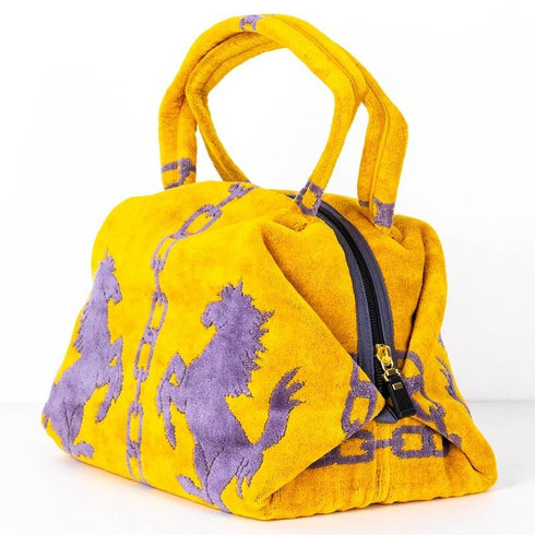 バッグ 横浜ナナ NANA ボストンバッグ ホース柄 イエローグレー nn-btm58-D