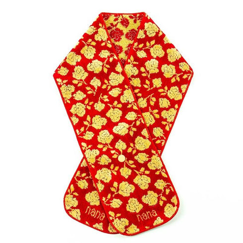 マフラー 横浜ナナ 湘南ナナ NANA ボタン付きナロータオルマフラー ローズ2柄 アカベージュ nn-tmf5-F