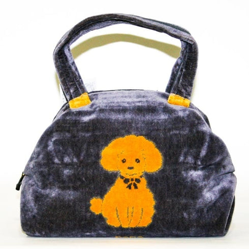 バッグ 横浜ナナ NANA ボストンバッグ中 プードル柄 グレーイエロー nn-btm2