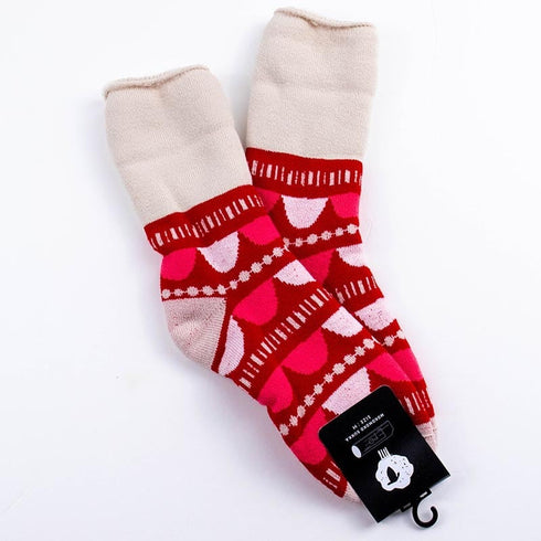 ソックス fromF モコモコソックス カラスタ/フィッシュ レッド サイズM 36-38 (22.5ー25cm)TV101MRD