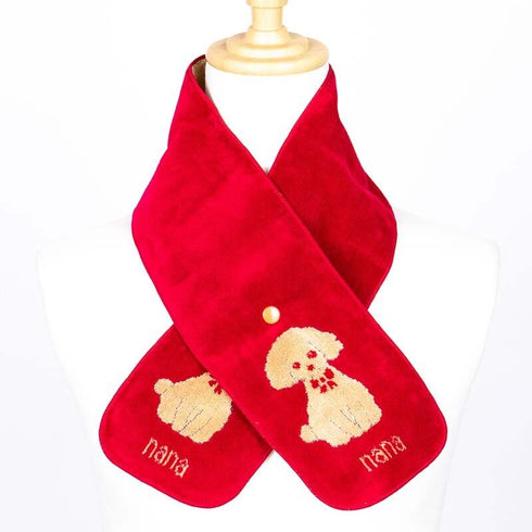 マフラー 横浜ナナ  湘南ナナ NANA ボタン付きナロータオルマフラー プードル アカベージュ nn-tmf2-A