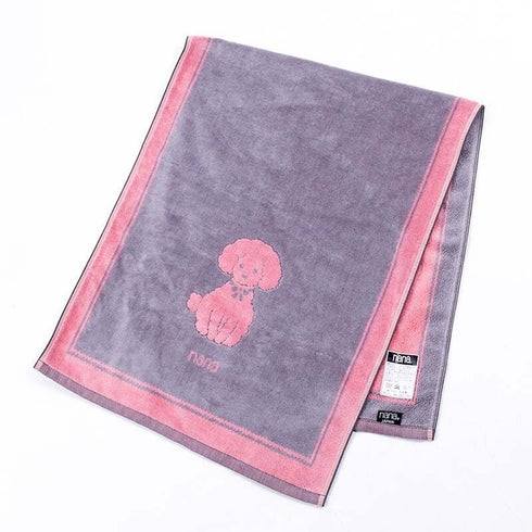 タオル 横浜ナナ 湘南ナナ NANA フェイスタオル プードル グレーピンク nn-ft16-C