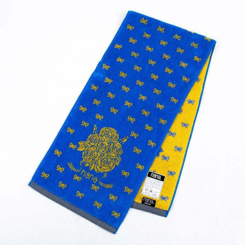 タオル 横浜ナナ NANA フェイスタオル ハーフ ブーケ ブルーイエロー nn-fth31-B