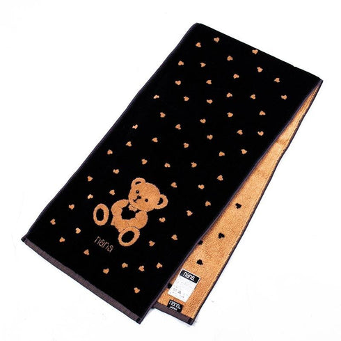 タオル 横浜ナナ NANA スポーツタオル ベアハート柄 クロベージュ nn-spt244