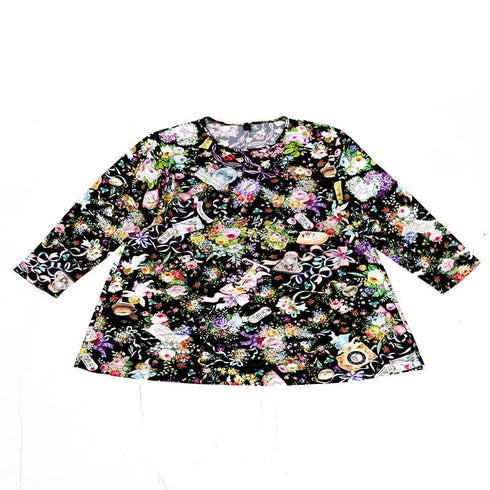 パジャマ TUNIC ビスコラピア・シャイニーデイ 長袖パジャマ クロ フリーサイズ 12782-D