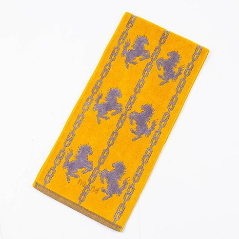 タオル 横浜ナナ 湘南ナナ NANA フェイスタオル ハーフ ホース柄 イエローグレー nn-fth32-B