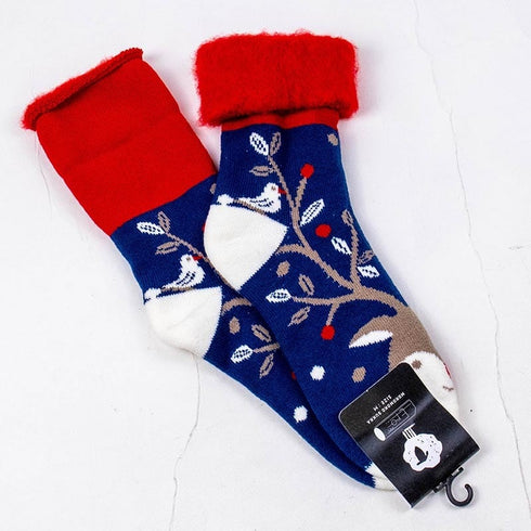 ソックス fromF モコモコソックス トナカイ ブルー サイズM 36-38 (22.5ー25cm)TV081MBL