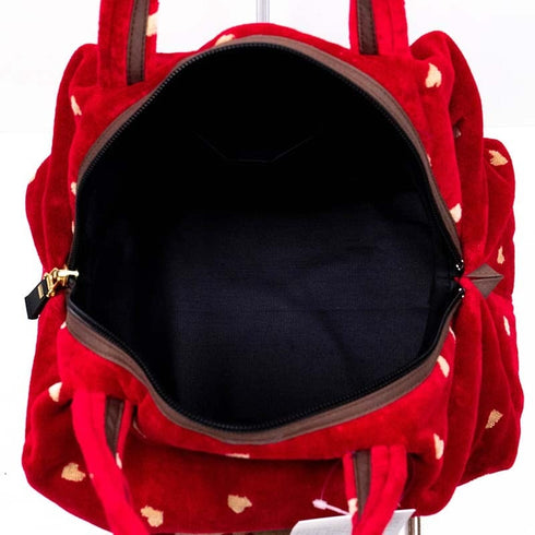 バッグ 横浜ナナ NANA ボストンバッグ中 ハートベア柄 アカベージュ nn-btm56-A