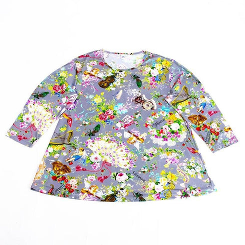 パジャマ TUNIC ビスコラピア・ハッピーグリーティング 長袖パジャマ グレー フリーサイズ 12777-C